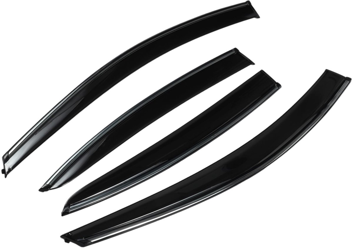 Omgoods - Zwarte Regenbeschermers voor Auto, Tape-On Montage