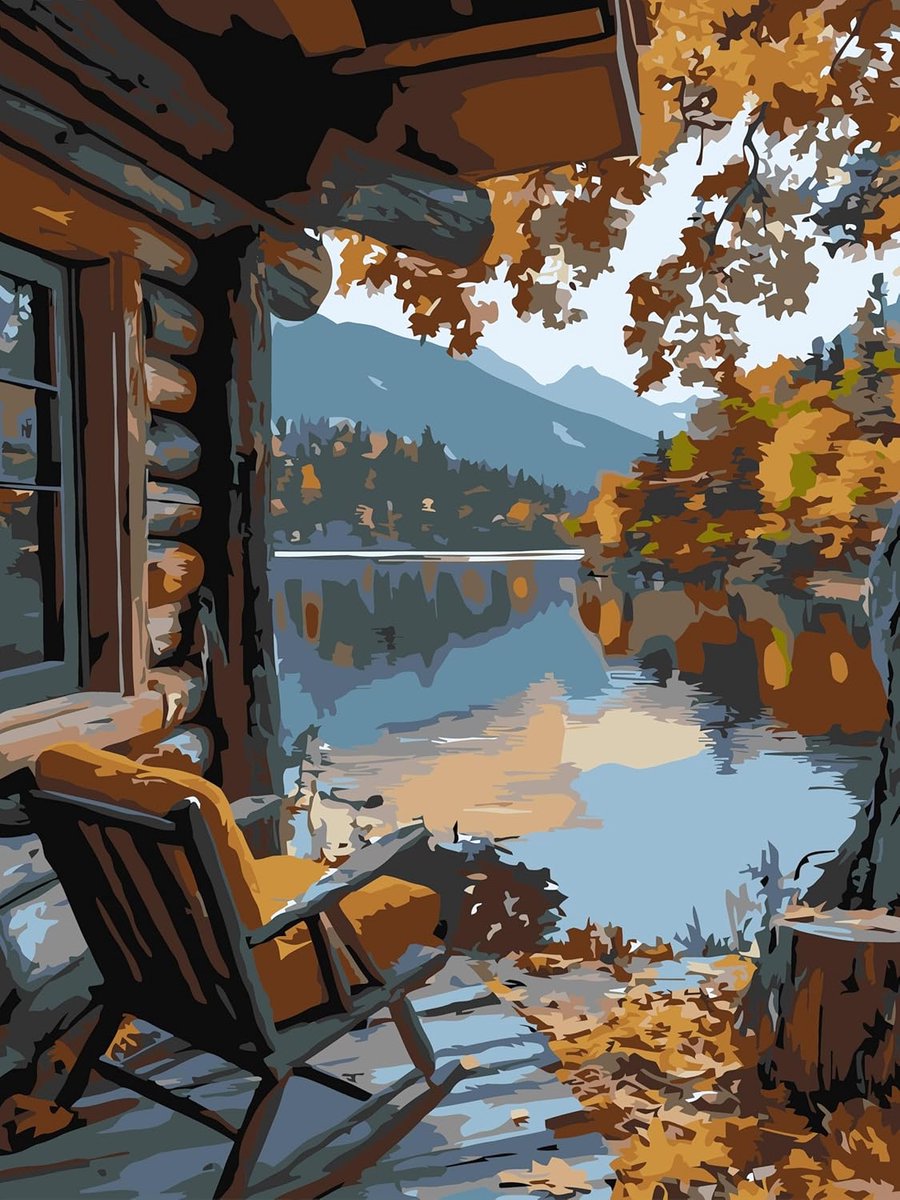 TLIOBLO Landschap schilderen op nummer kits voor volwassenen, volwassenen schilderen op nummer op canvas kits huis - ShopVlot
