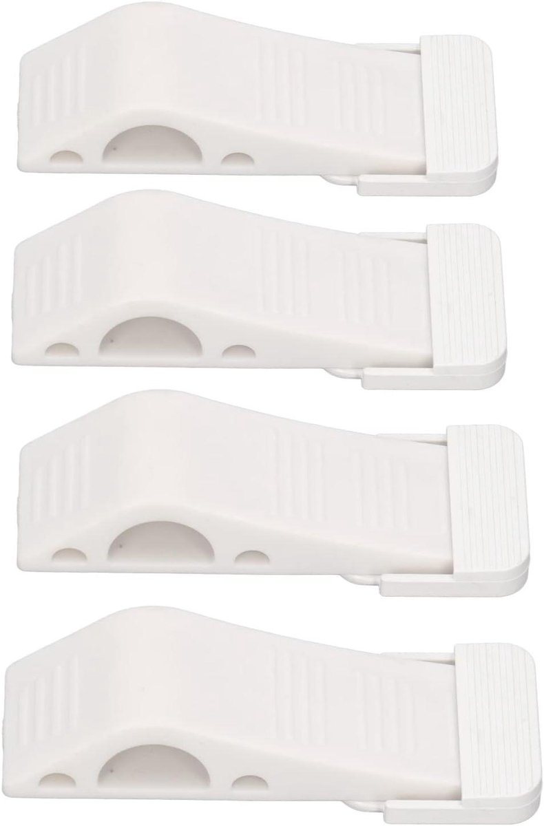 Deurstopper Set - Deurwiggen - Voorkomt Botsingen - Zonder Boren - 4 Stuks - Wit