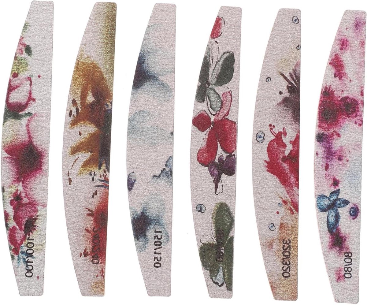 Nagelvijlen Set - Nagelbuffers Schuurblokken - Manicure Nagelverzorging - Dubbelzijdig Ontwerp - 6 Stuks - Afgebeeld
