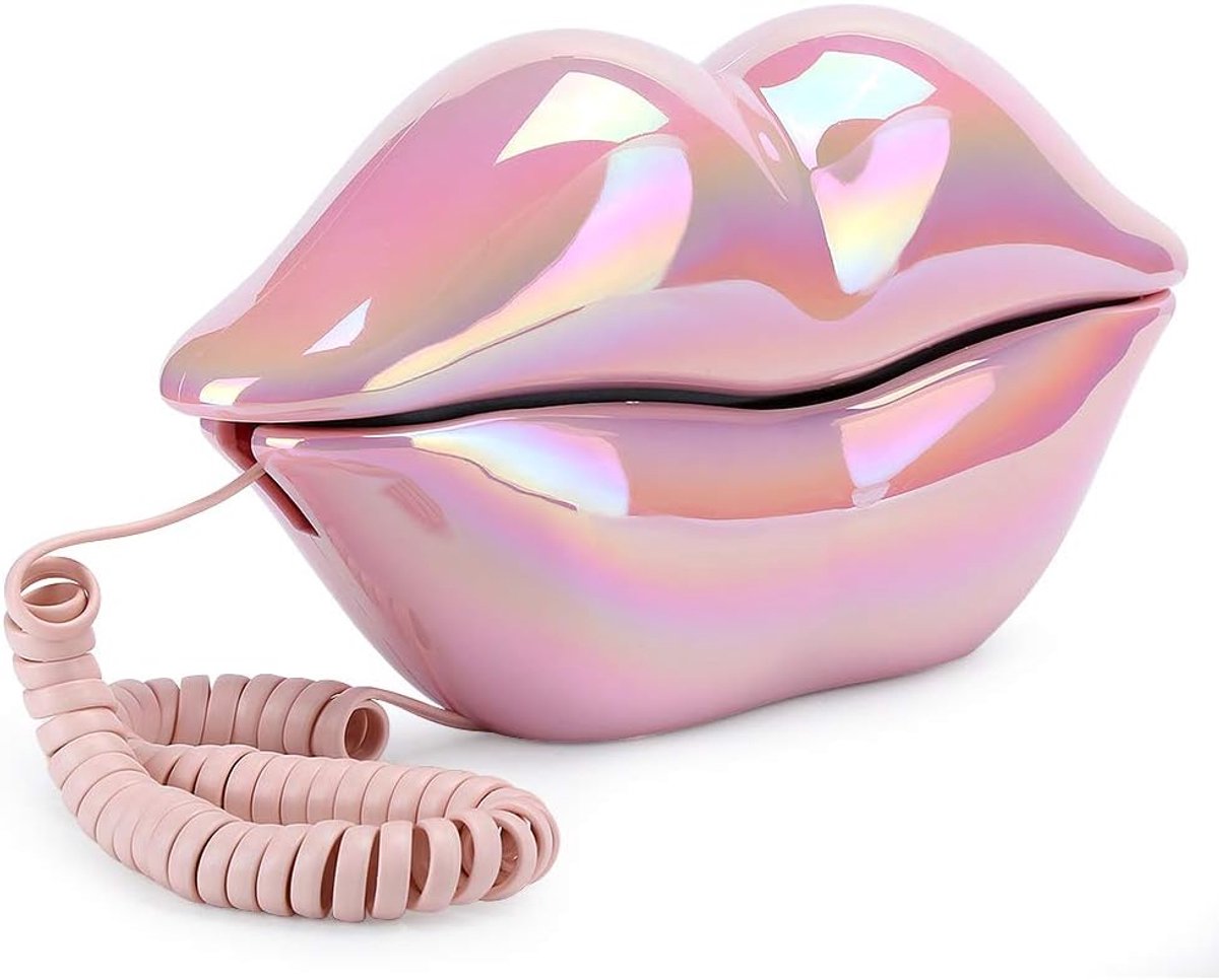 Roze Vaste Telefoons voor Thuis, Nieuwigheid Lip Phone Gift, Wired Lip Phone voor Decoratie/thuis/kantoor/kunstdecor