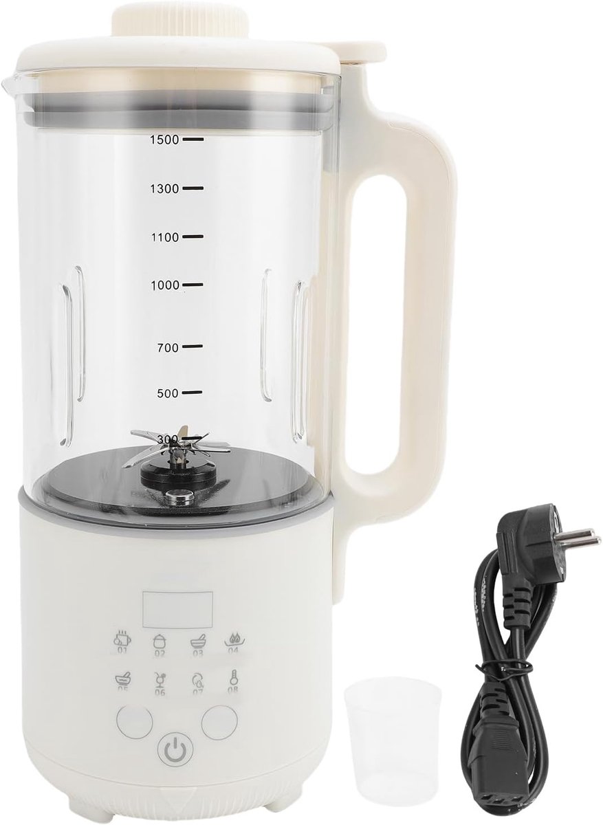 SnelShoppen - 120W 1500ML Soja Melk Maker Machine, 8 in 1 Automatische Notenmelk Blender met Zelfreiniging, Warmhouden en Koken, Huisgemaakte Groente
