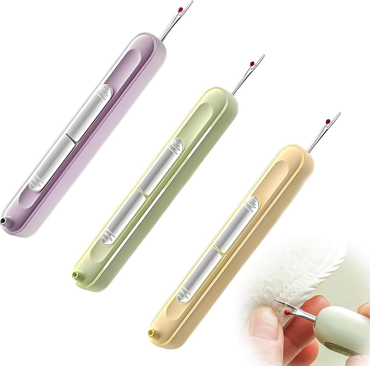 banjiabb 3 stuks 2-in-1 naaldinrijger, inrijghulp voor naainaalden, naadscheider, naaimachine, naadverdeler, voor handnaaien, breien, handwerk, quiltaccessoires