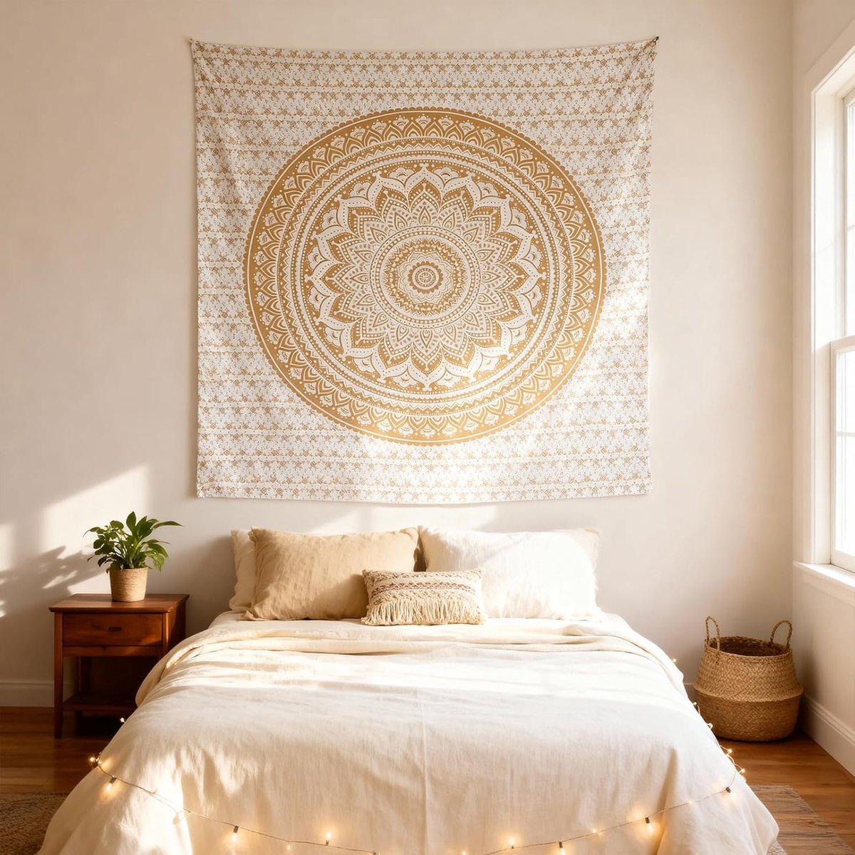 wandtapijt voor slaapkamer esthetische psychedelische Boheemse mandala wandkleden trippy ombre wandtapijten hippie kamer decor twin sprei meditatie yogamat tapijt - 213 x 228 cm, blauw