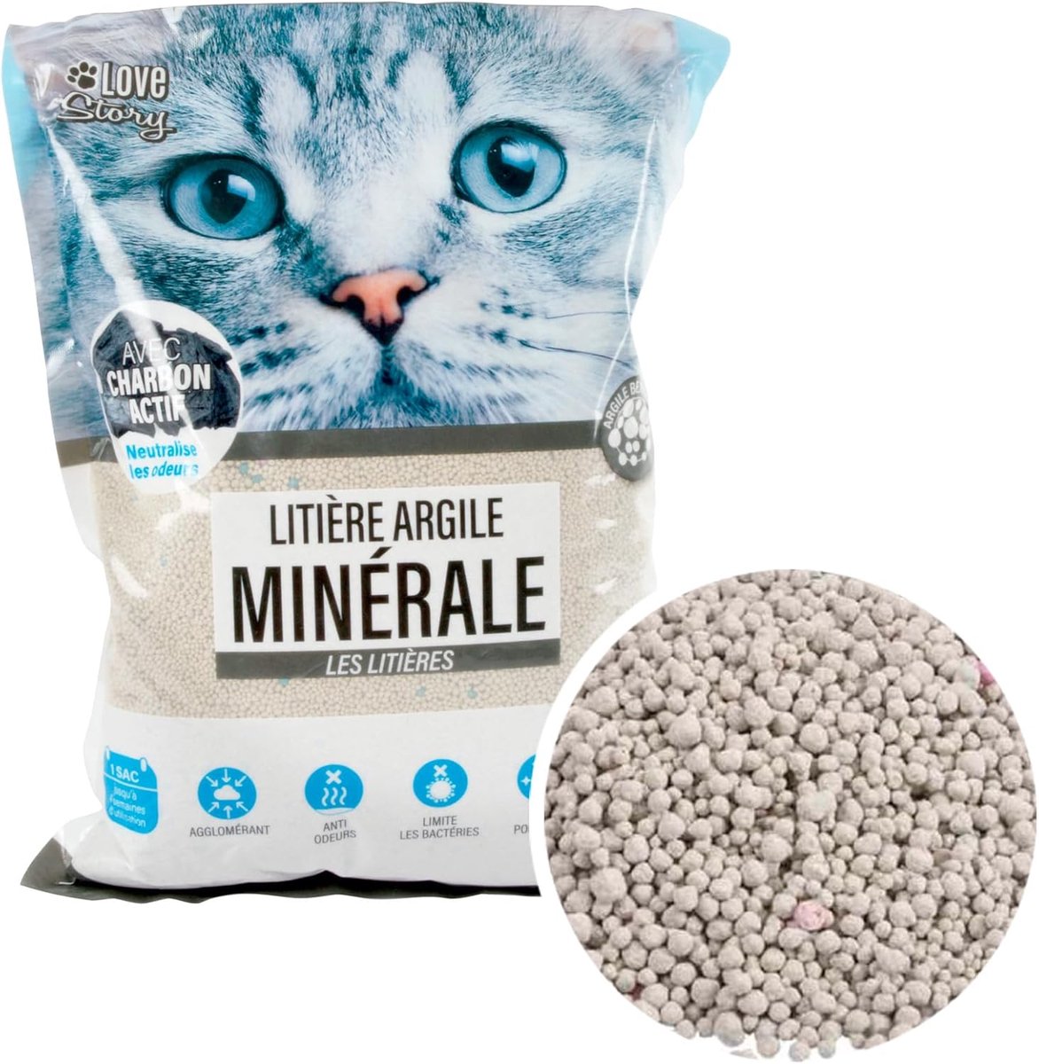 Mineralen kattenbakvulling 5 l - Bentonite met actieve kool - Maximale geurcontrole - Veilig voor uw huisdier - ShopVlot
