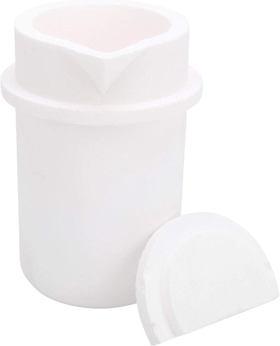 1kg Smeltkroes Fused Quartz Foundry Smeltkroes Smeltkroes Cup met Cover Casting Raffinage Goud Zilver Koper Platium