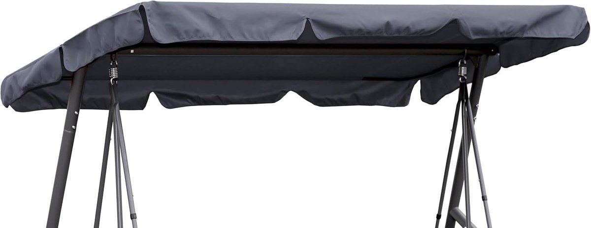 STAR Vervangend dak tuinschommel universeel 145 x 210 cm Hollywoodschommel 3-zits grijs UV 50 vervanging overtrek zonnedak schommel dak