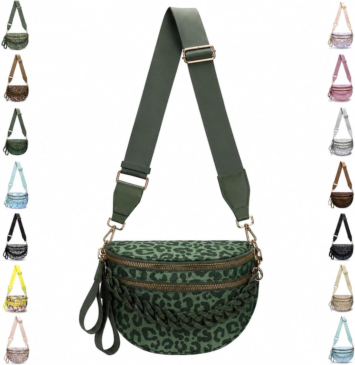 Dames Heuptasje - Crossbodytasje Festivaltas - Dagelijks Gebruik - Verstelbare Riem - 300 g - Luipaardprint