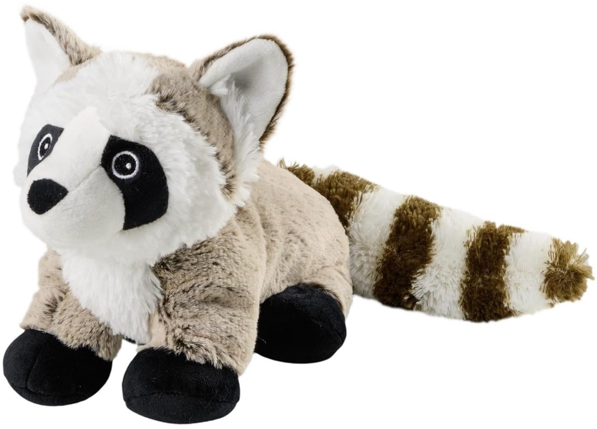 SnelShoppen - Warmies Waschbär: Snoezig Stoffdier met Lavendelvulling, Perfect voor Kinderen, Slaapkamer, Knuffelen en Ontspanning, 30 cm, Grijs