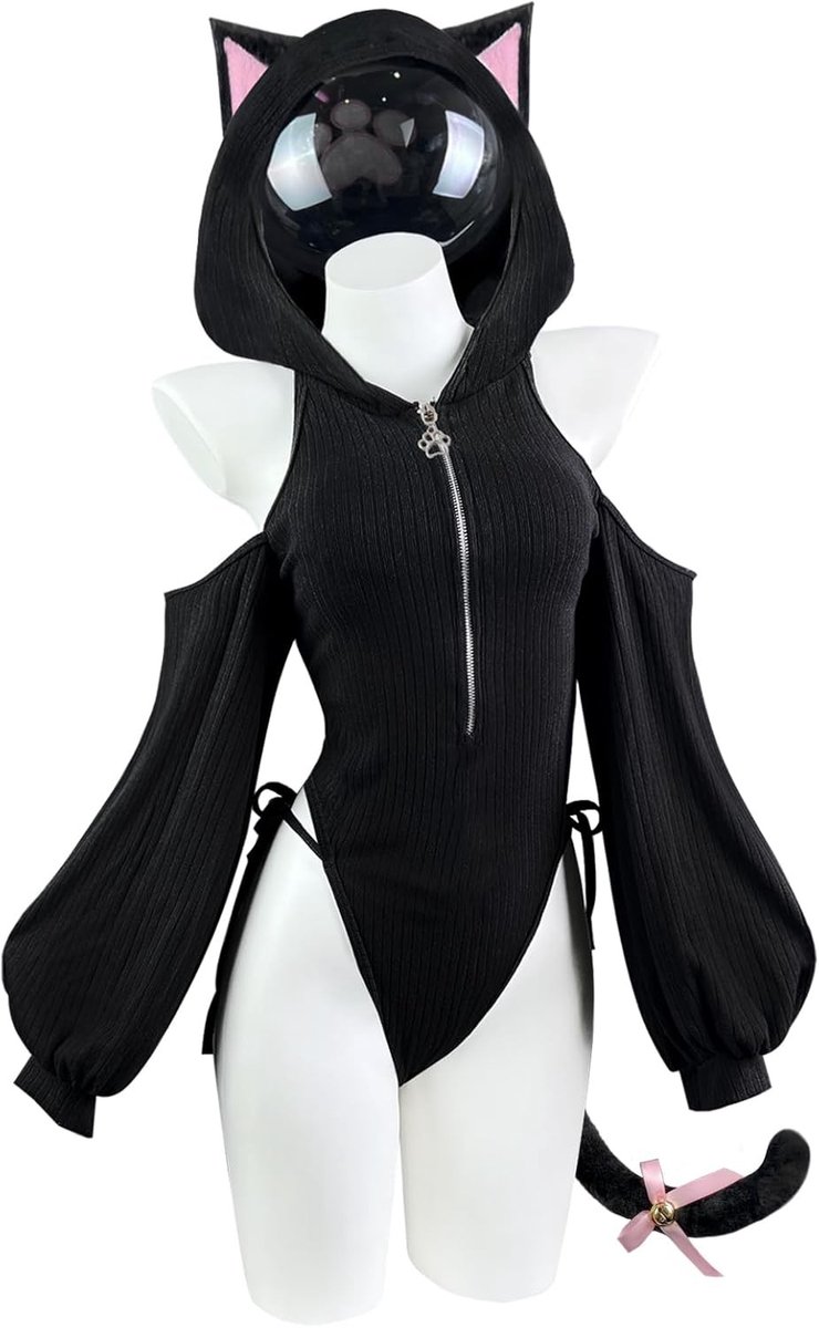 Cosplay Cat Outfit Set voor Vrouwen - Sexy Anime Kostuum voor Halloween en Feestjes, Inclusief Lingerie