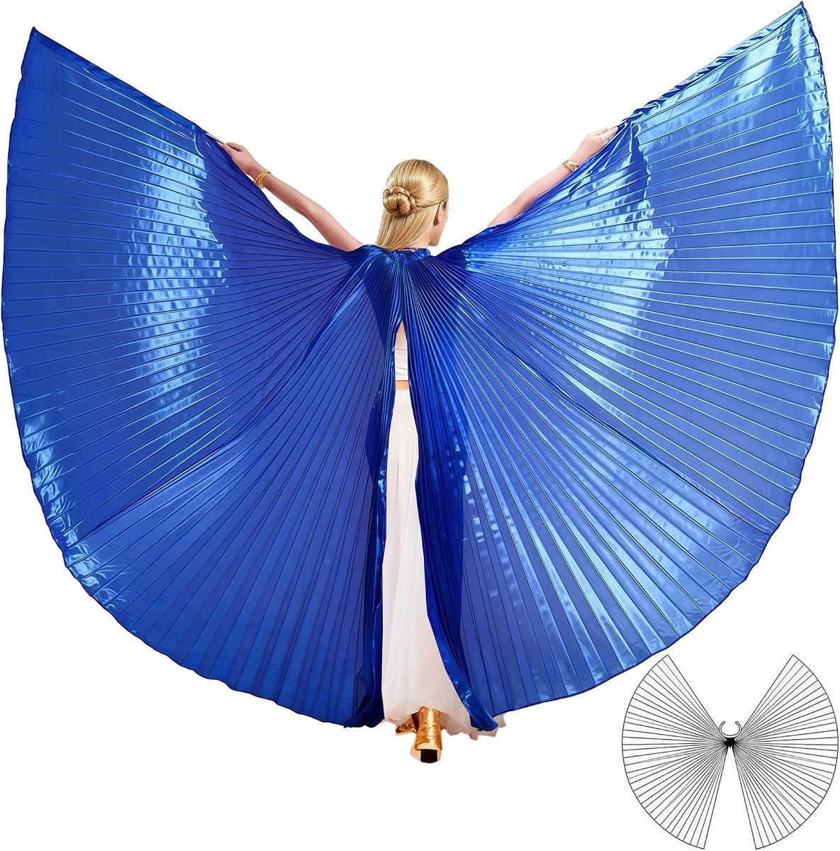 Unisex Isis Wings voor Belly Dance, Cape met Stokken, Perfect voor Halloween en Carnaval, Cosplay en Dansoutfit