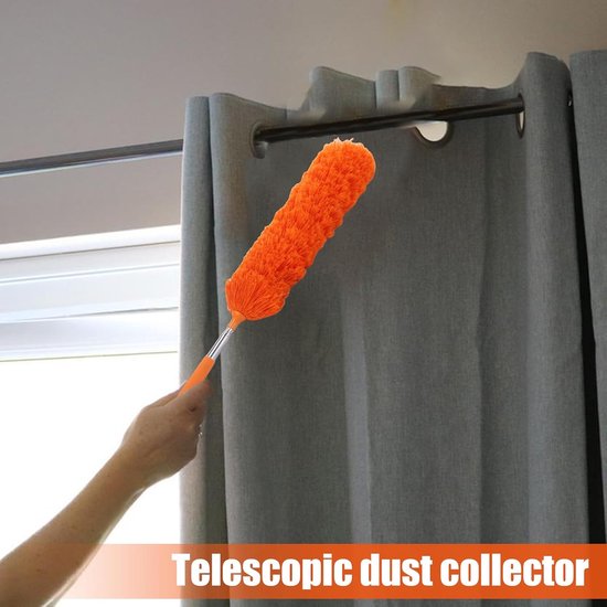 Telescopic Duster - Dust Cleaner - Microfibre Duster Extendable - Long Handle Stainless Steel Ceiling Fan - | Washable Dusting Tool - Bendable Cobweb For Home & Car, Furniture — afbeelding 4