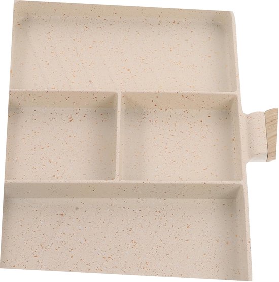 Ontbijtpan Met Handvat - Koekenpan Eieren - Snelle Maaltijden Bereiden - Gedeelde Pan 4 Gerechten - 35X27.5CM - Beige — afbeelding 5
