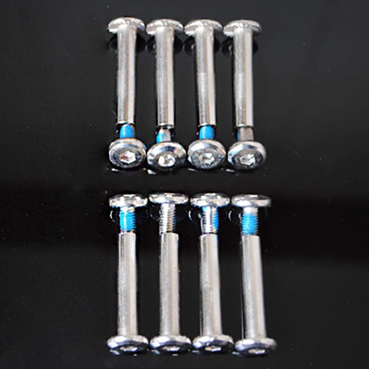 SnelShoppen - Compleet Set Skate Wielen Bouten en Moeren - Ronde Hoofdschroeven, Ijzeren As Bouten, 30x6mm Onderdelen voor Inline Skates en Roller Ska