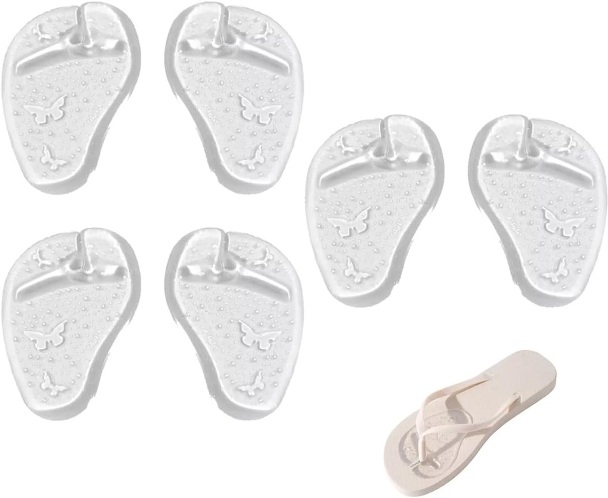 SnelShoppen - 3 Paar Transparante Flip Flop Zolen - Antislip en Zweetabsorberend - Hoogwaardige Silicone - Ideaal voor Zomer Sandalen - Voor Feesten,