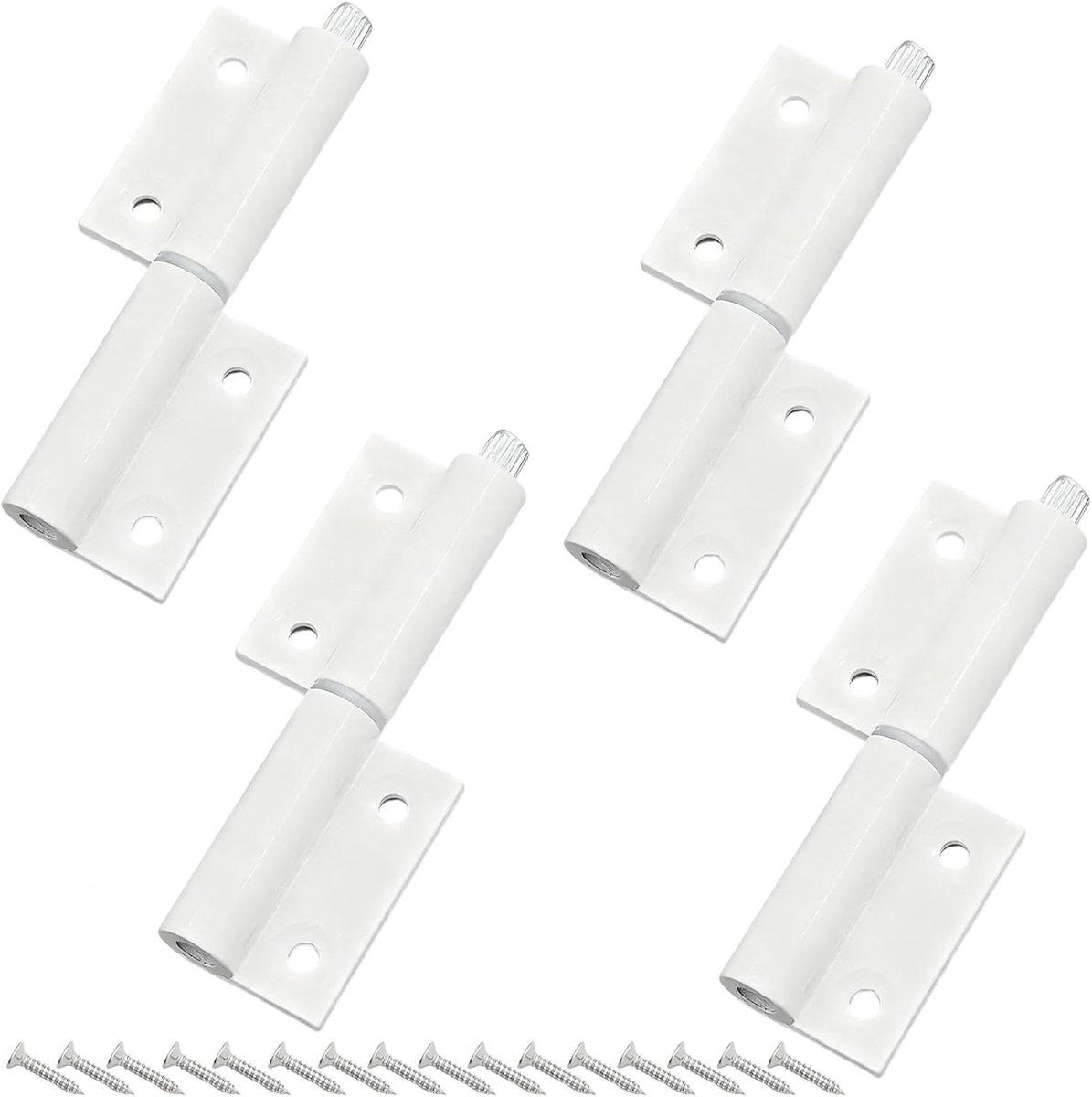 SnelShoppen - 4 Paar Deurscharnieren, Witte Raamscharnieren, Metalen Deurovergangen voor Houten Deuren, Inclusief Montageaccessoires voor Kastdeuren,