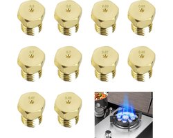Set of 10 GPL Gas Nozzles, Methane Gas Nozzles, LPG Conversion Kit, Universal Brass Spray Heads for Cookers, Suitable - ShopVlot