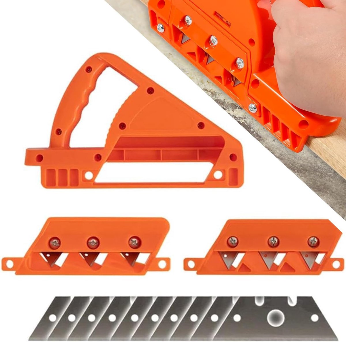SnelShoppen - Plafondplaat Snijder, Droogwand Cutter, 45° en 60° Hoek Snijder met 10 Bladen, Houtbewerking, Handgereedschap voor Precisie Snijden