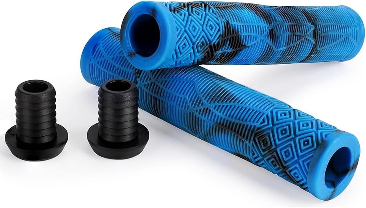 SnelShoppen - Fietsstuur Handgrepen 160 mm MTB, Stunt Scooter Antislip Grip Tape Ontwerp, Robuust Rubber, Eenvoudig Schoonmaken, Universele 22 mm Hand