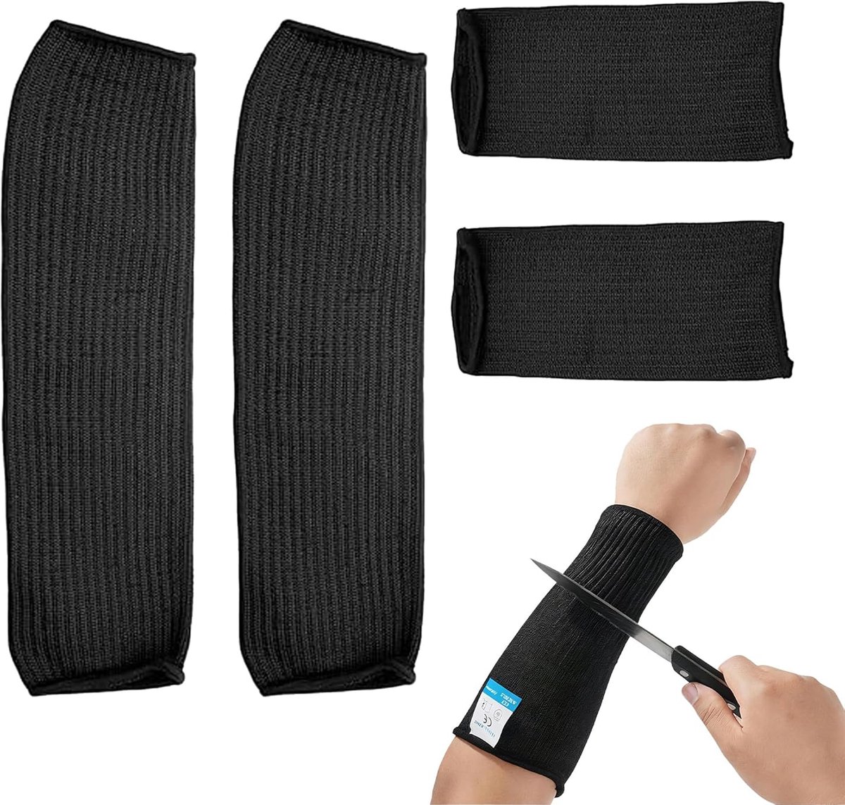 2 Pairs Cut Protection Sleeves (21/41 cm): Breathable Heat Resistant Forearm Protectors for Cutting Carving Kitchen & - ShopVlot