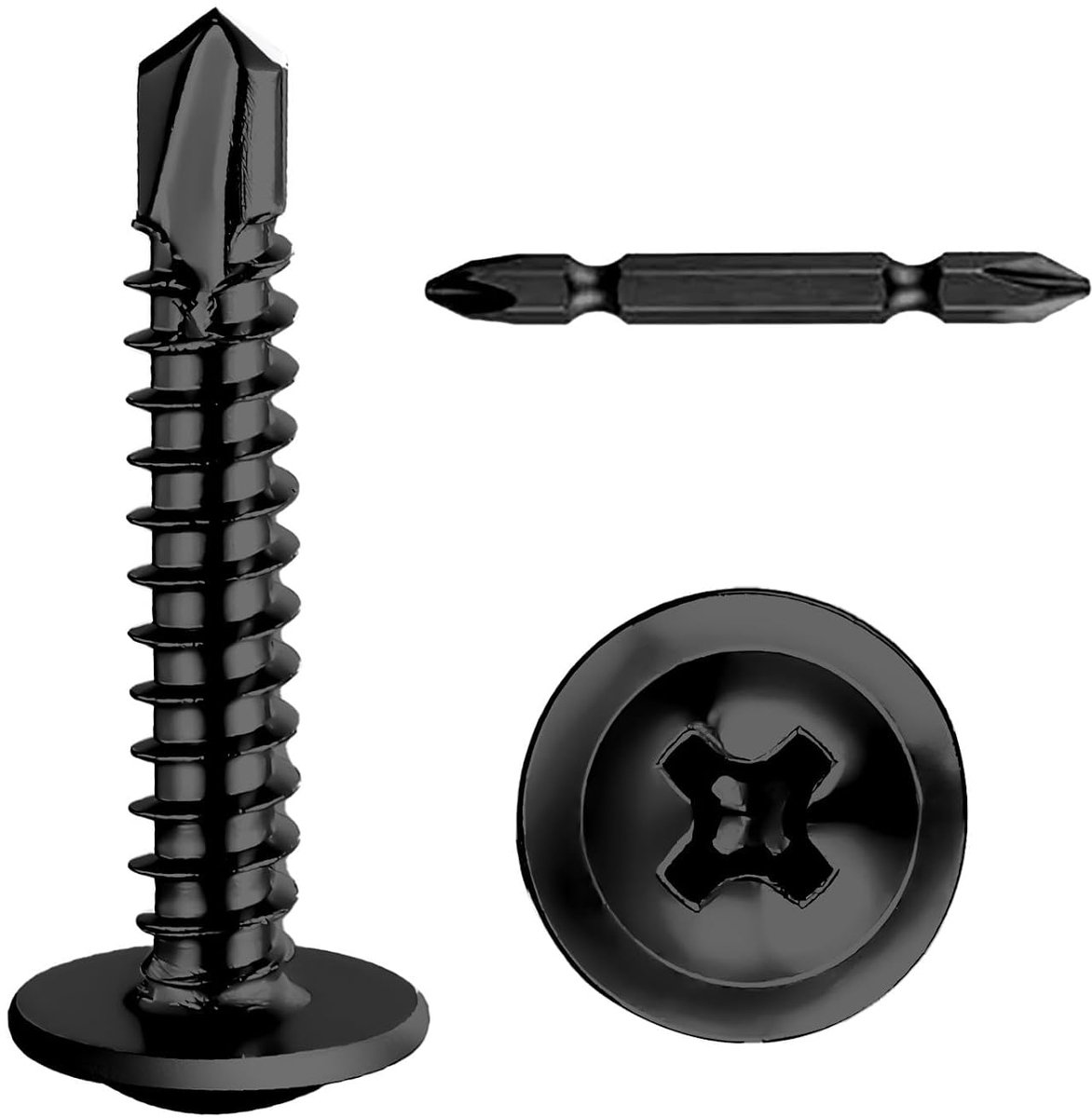 SnelShoppen - 50 Stuks Zelftappende Schroeven M4.2x38mm, RVS 410 Met Kruiskop, Metaalschroeven met Schroevendraaierbit voor Staal, Roestvrij, Corrosie
