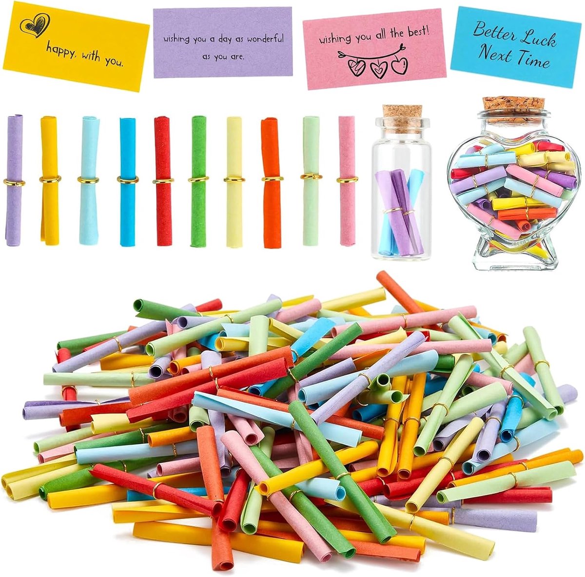 MOLIMOLI 100pcs lottery set winning tickets DIY Lots hits Win roll tickets colorful mixed numbered for Club Party - ShopVlot