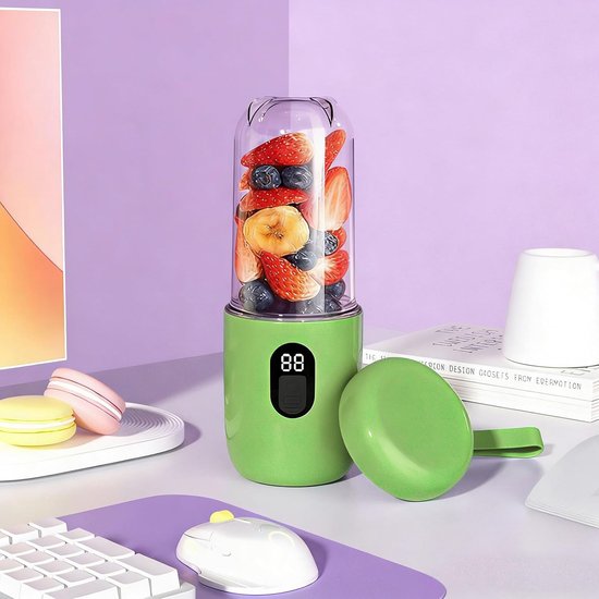 Draagbare Blender - Reis Blender - Smoothies Maken - Hoge Snelheid 20800 RPM - 500 ml - Lichtgroen — afbeelding 2