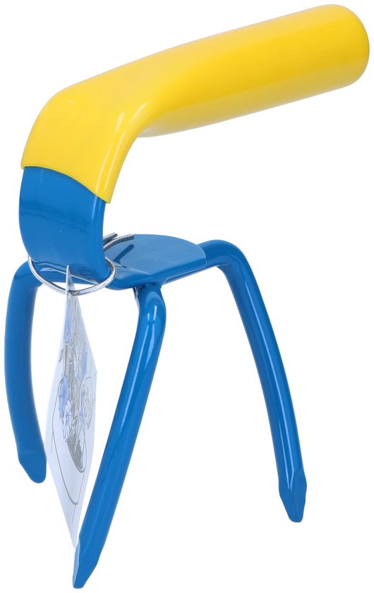 Tuinklauw Mini MC220-1 - Woelvork - Aarde Losmaken, Onkruid Wieden, Grond Beluchten, Kultiveren - Blauw/Geel — afbeelding 3