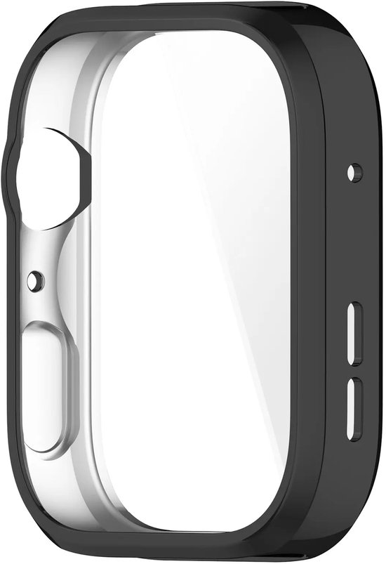 Zwart, schokbestendig TPU hoesje voor een smartwatch.