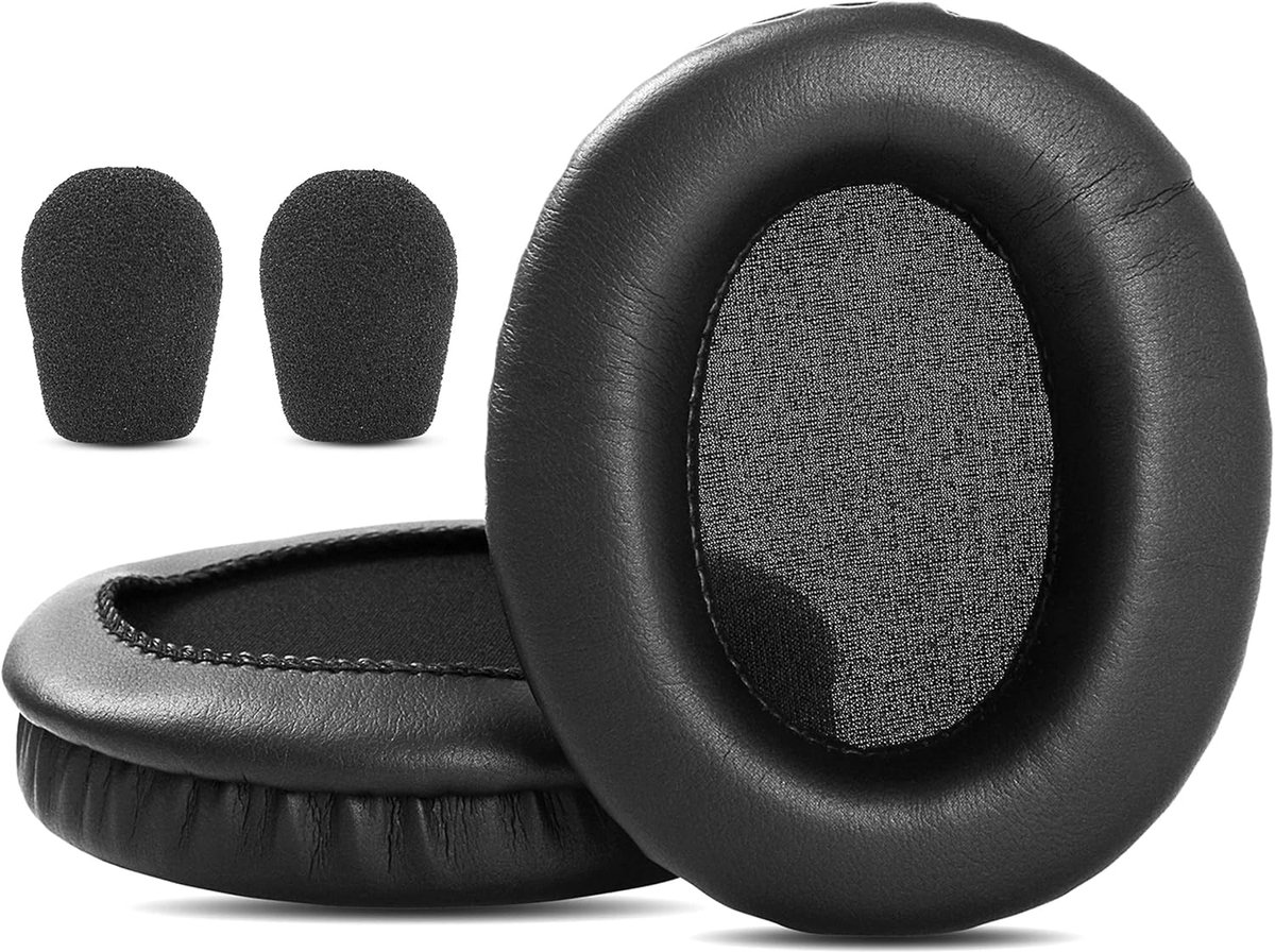 SnelShoppen - Vervangende Oorkussens voor Microsoft Lifechat LX-3000 Headset | Comfortabele Cushions met Kunstleer Bekleding - Zwart - Verbeterde Gelu