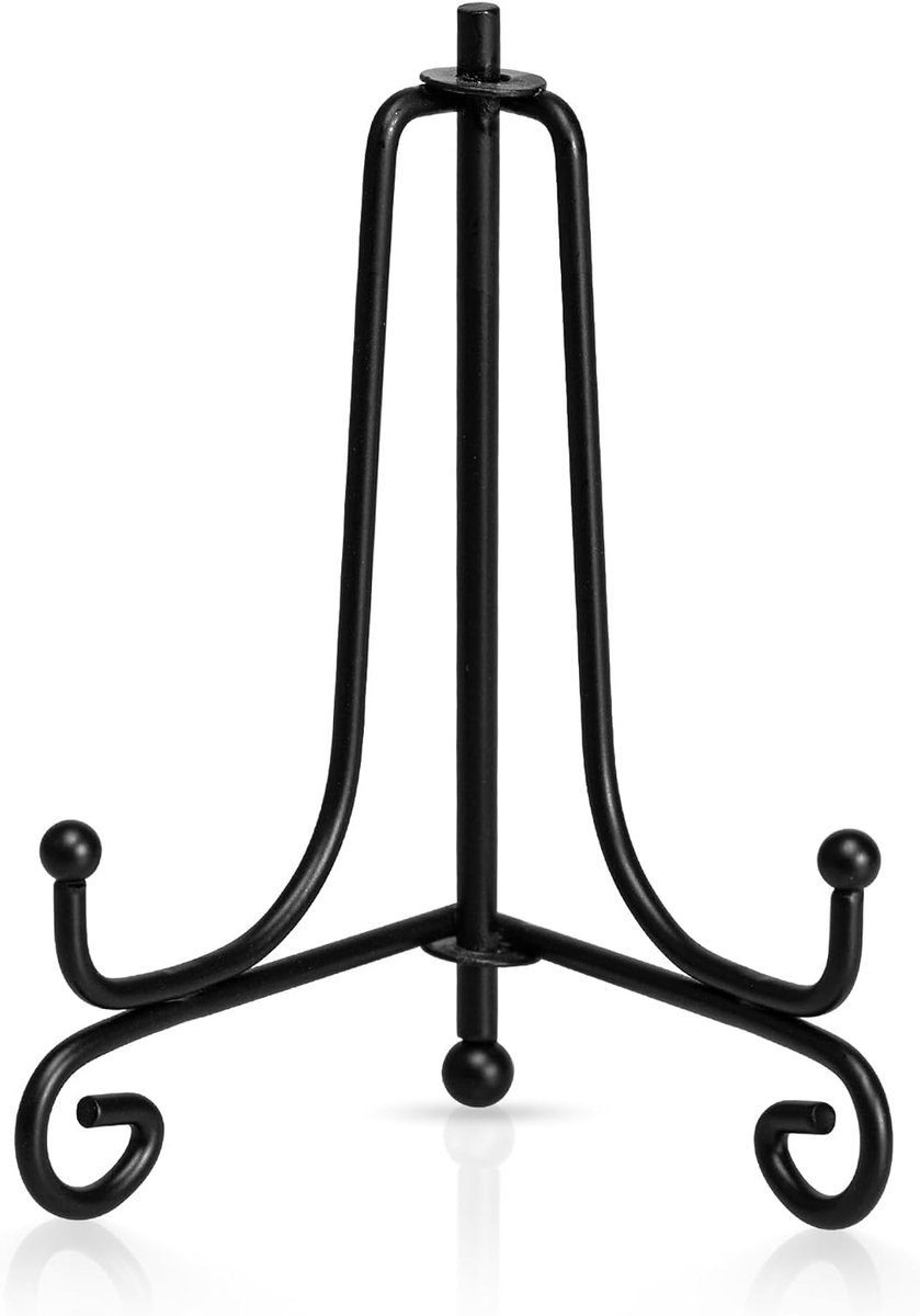 SnelShoppen - Set van 2 Display Stands voor Borden en Foto's - Decoratieve Metaal Easels - 9.5 cm Zwart - Ideaal voor Kaarten, Kunst en Collectie