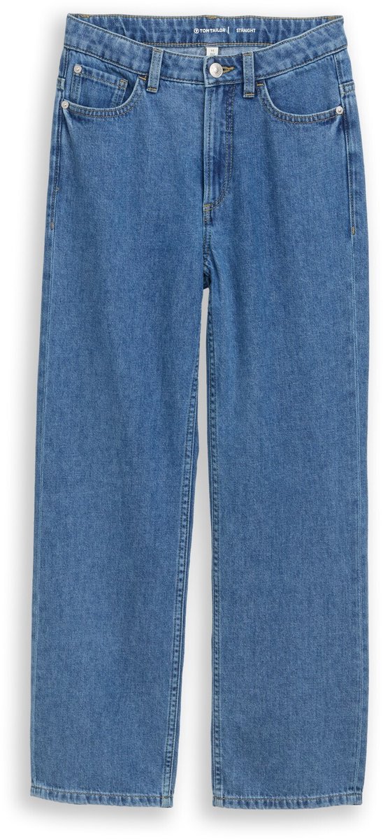 Tom Tailor - Straight-jeans - Maat 158 - Clean Mid Stone Blue Denim