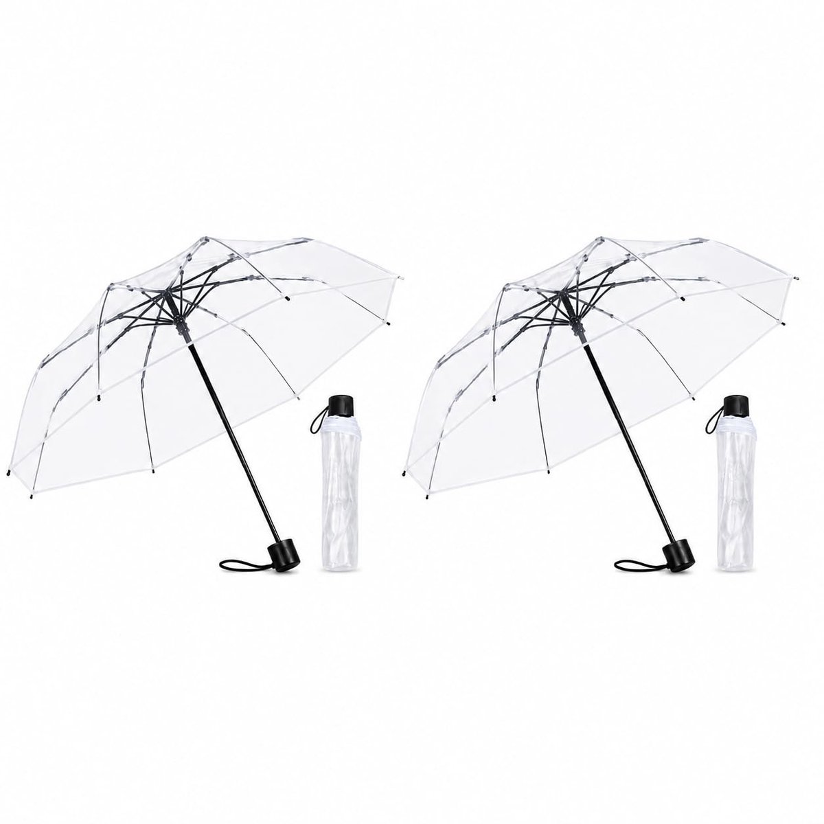 Omgoods - Transparante Opvouwbare Paraplu met Sakura Patroon
