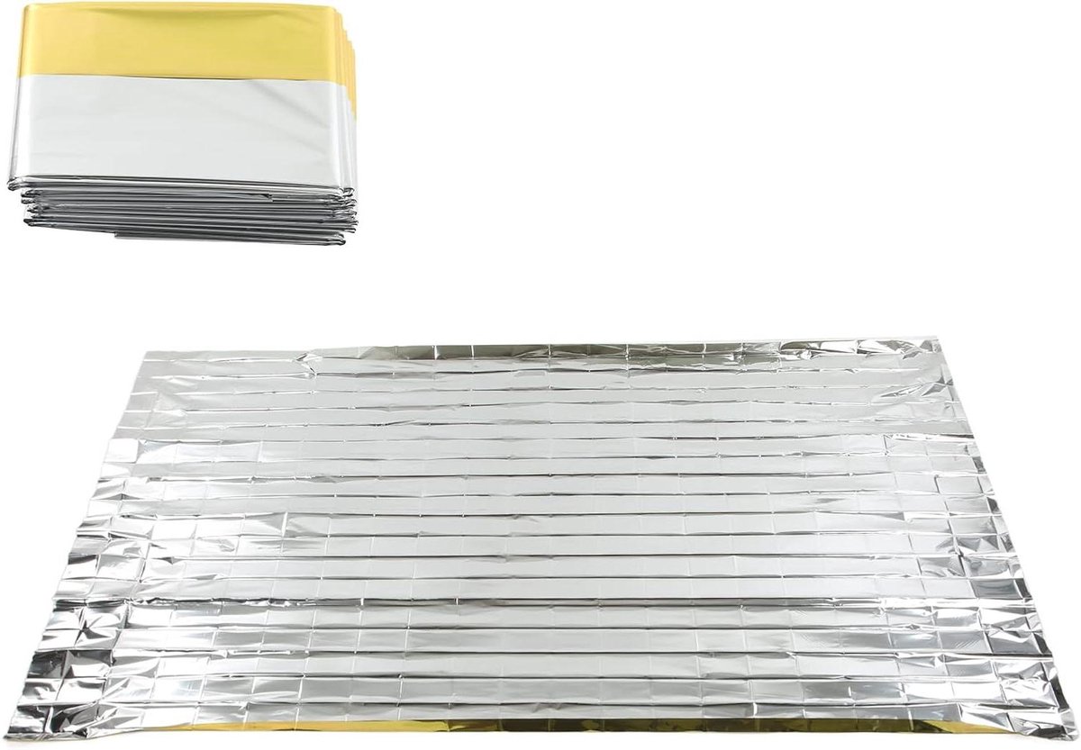 Nooddekens - Thermoslaapzakken - Buiten Overleven - Waterdicht Winddicht - 140x210cm - Zilver