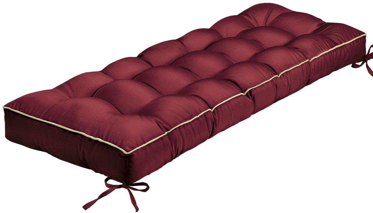 Omgoods - Tuinbank Kussen 122x46x10cm met Geheugenschuim en Rimpel Design