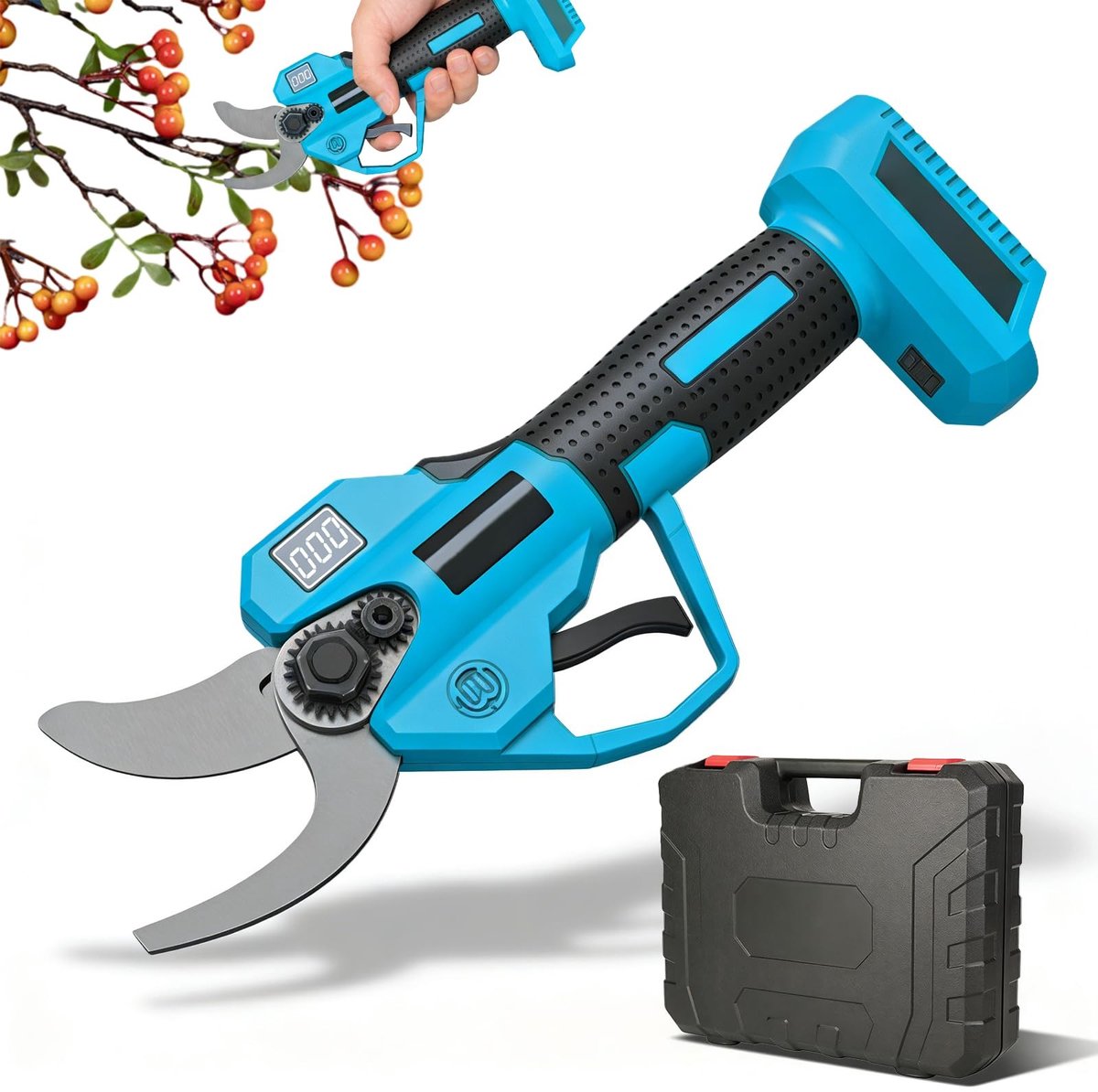 Omgoods - Accu Takkenschaar 18V - Elektrische Snoeischaar met LCD-display en Borstelloze Motor