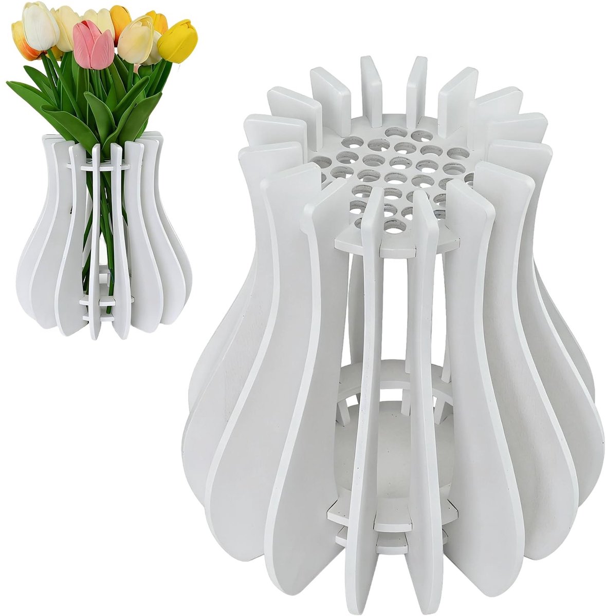 Omgoods - Houten 3D Bloemenvaas Puzzel voor Decoratie