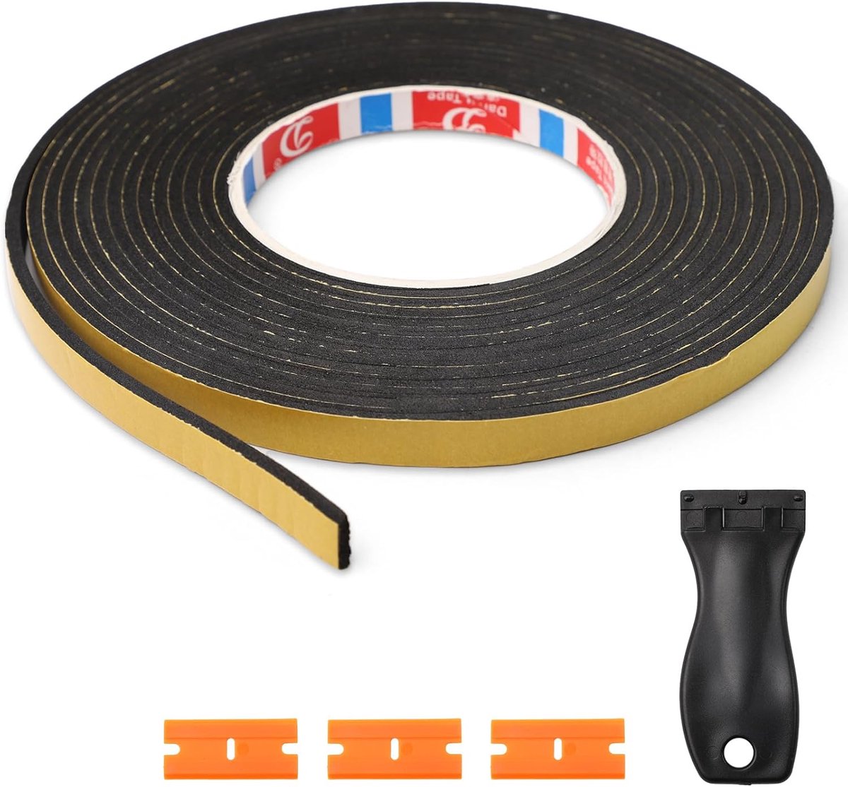 SnelShoppen - Zelfklevende Dichting Tape voor Raam en Deur Isolatie | Schuim Rubber Sealing Tape 10mm x 3mm x 5M | Ideaal voor Klussen en Isoleren