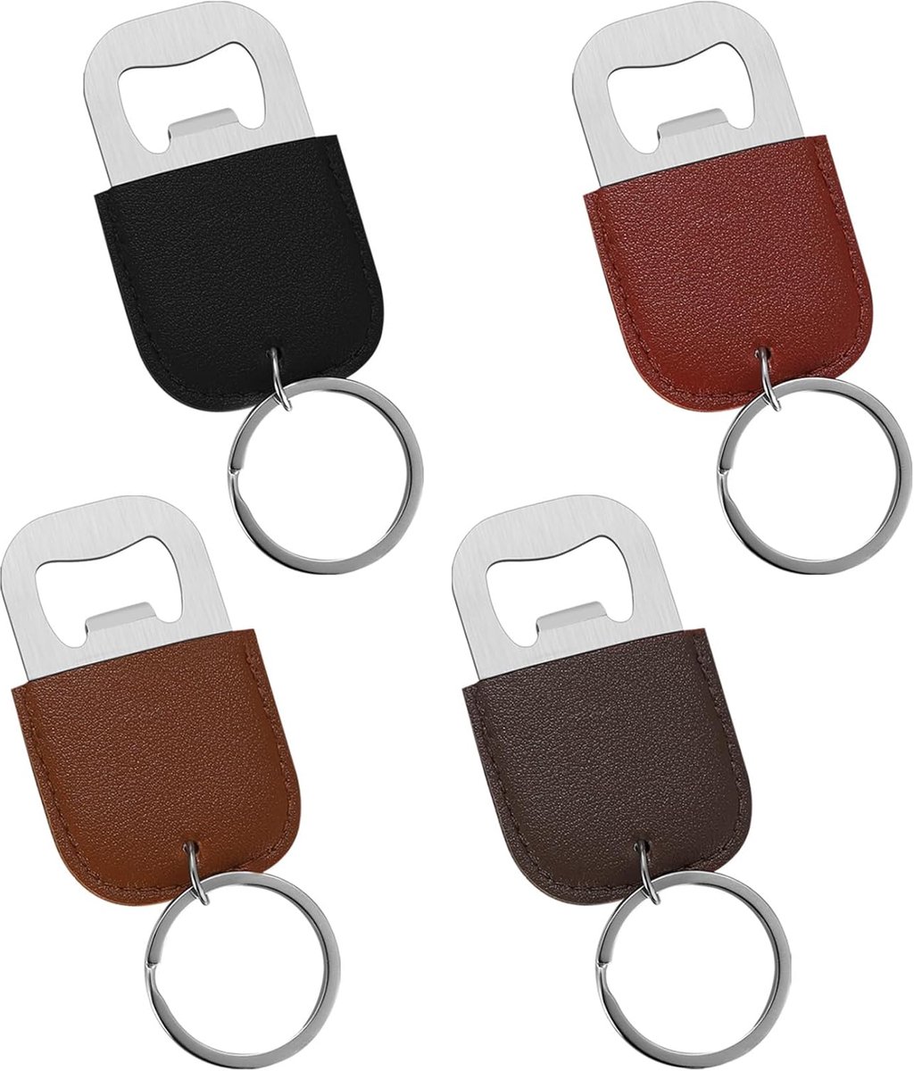 4Pcs Bottle Opener Keychain, Beer Bottle Opener, Beer Bottle Opener Ring, Stainless Steel Beer Opener, Bottle Opener - ShopVlot