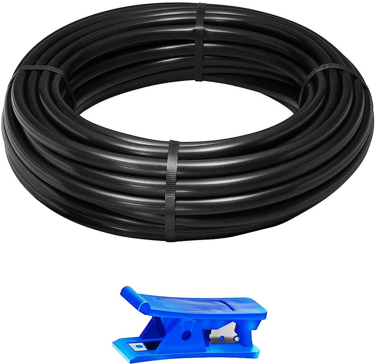 Perslucht slang 15 m - zwarte polyurethane - flexibel en sterk - ideaal voor compressietoepassingen - ShopVlot