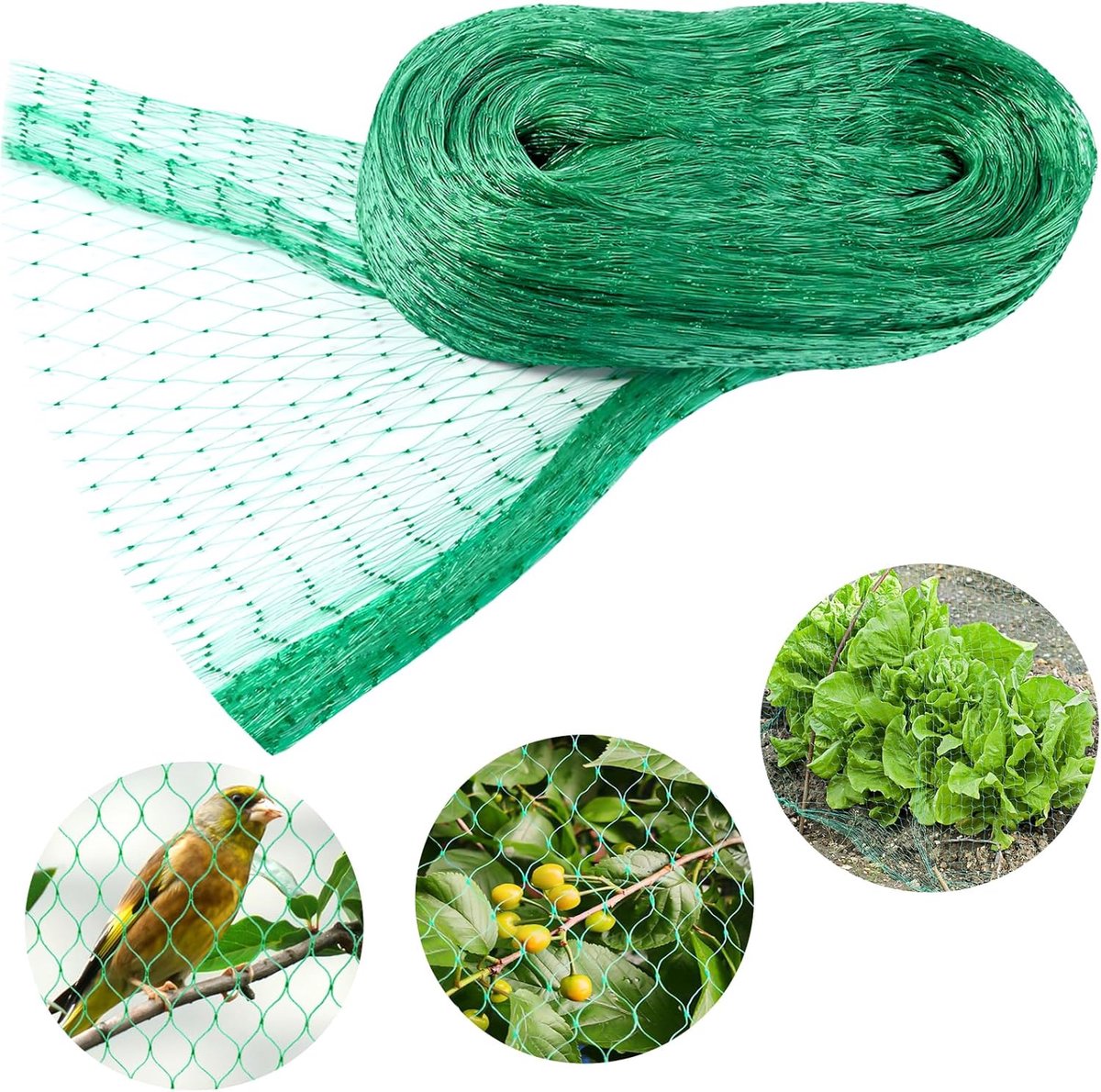 SnelShoppen - Vogelbeschermnet 6 m x 10 m, Tuinnet, Groene Vogelnetten, Plantbescherming, Fruitboomnet voor Bescherming van Fruit en Groenten tegen Vo