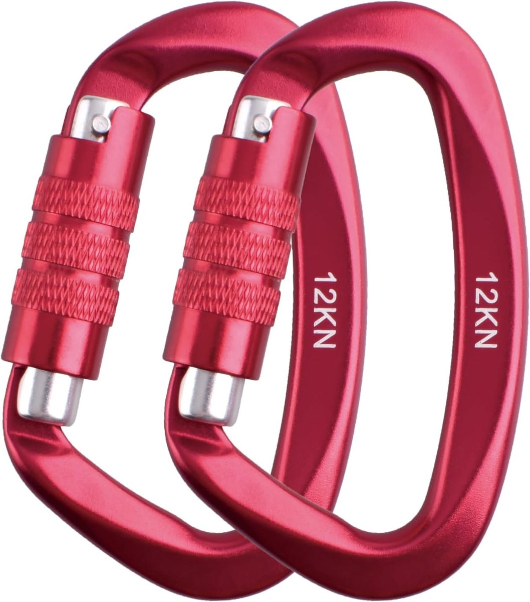 Karabijnhaak met automatische vergrendeling van aluminiumlegering, 12 KN, voor hangmat, camping, wandelen