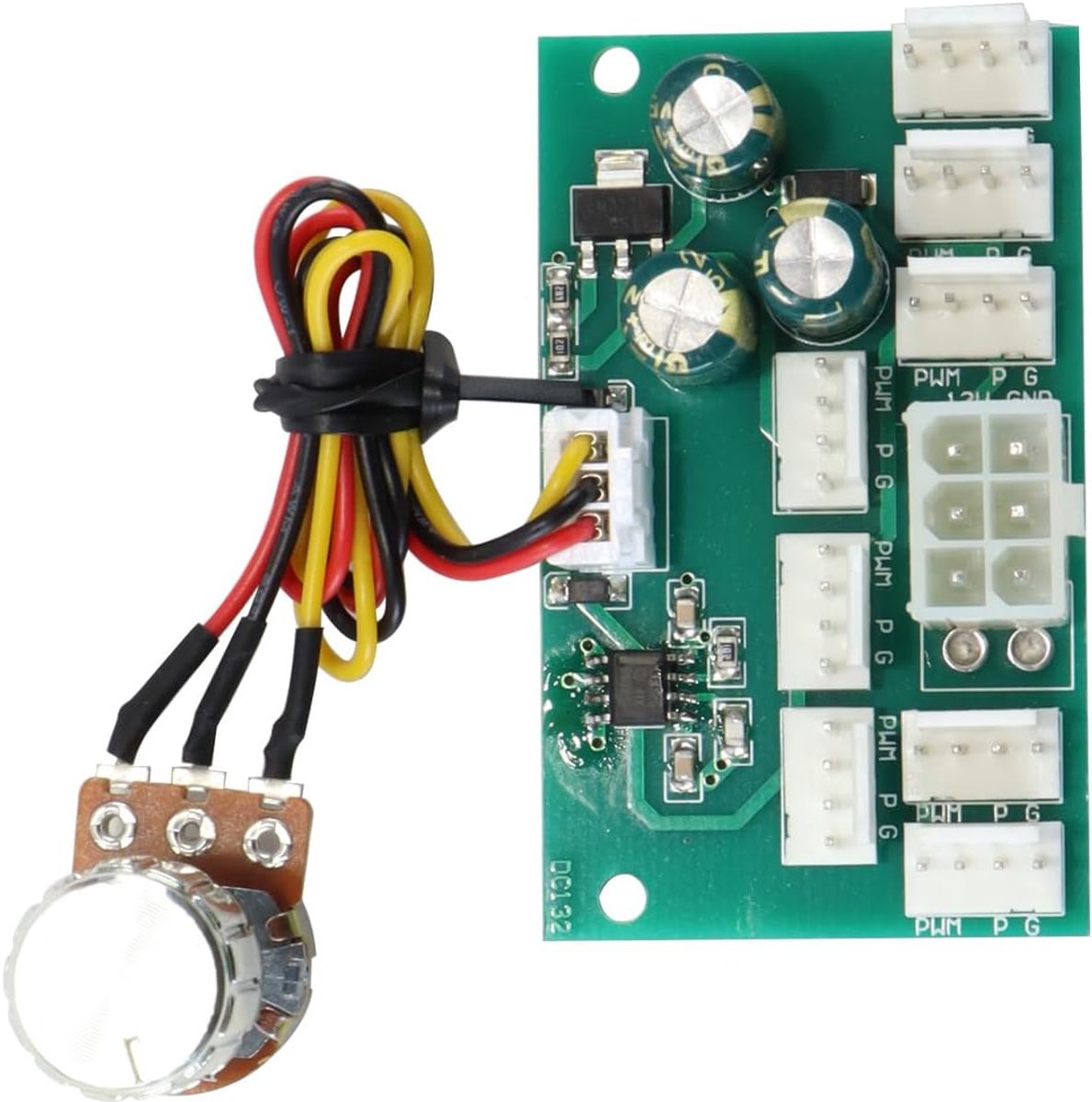 Pc-ventilatorsnelheidsregelaar, 12 V, 4-pin/3-pins, universele interface, PWM-regelaar, 8-weg pc-behuizingsventilatordriver