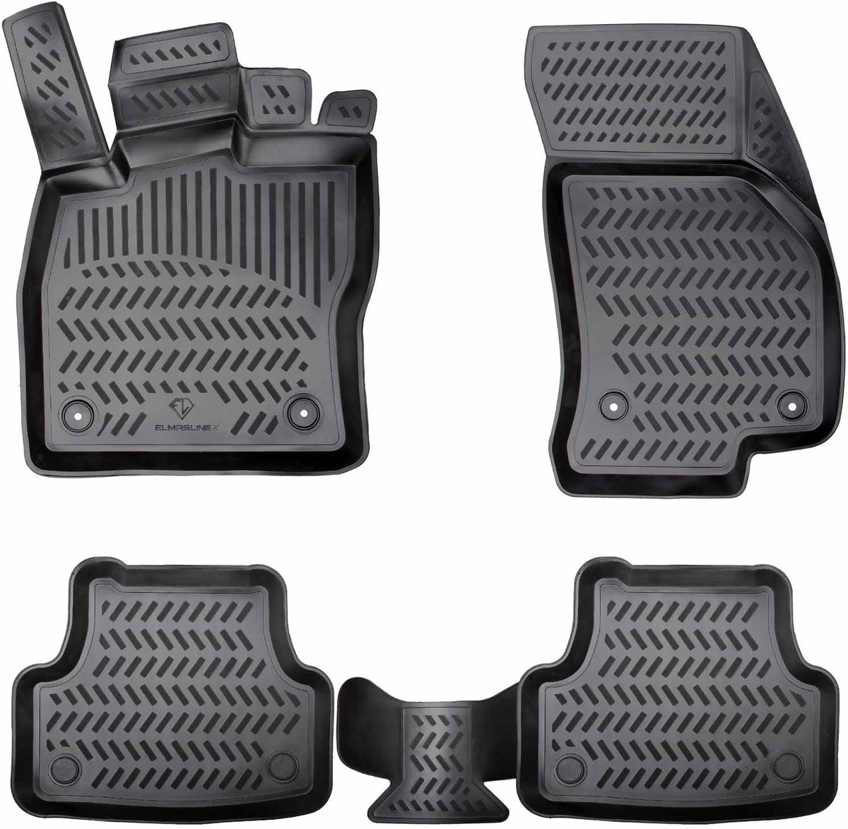 SnelShoppen - Design 3D rubber mat set voor Peugeot 206 1998-2006 | extra hoge rand 5 cm | duurzaam, gemakkelijk te reinigen, perfect passende auto vl
