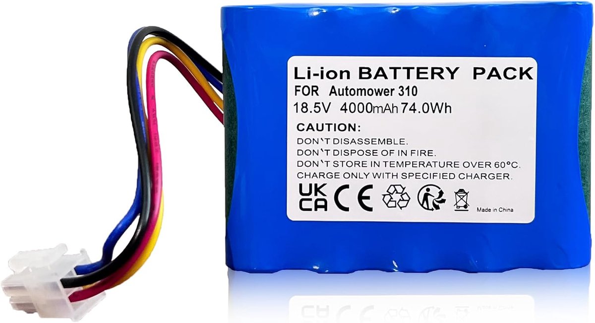 18,5V 4,0Ah accu voor Gardena Sileno R100Li, R130Li, R160Li, compatibel met Husqvarna Automower (2015-2018) 310, 315, 584 85 28-02, vervangende accu voor 5848228-01, 5848228-02, 5848528-01, 5895862-01