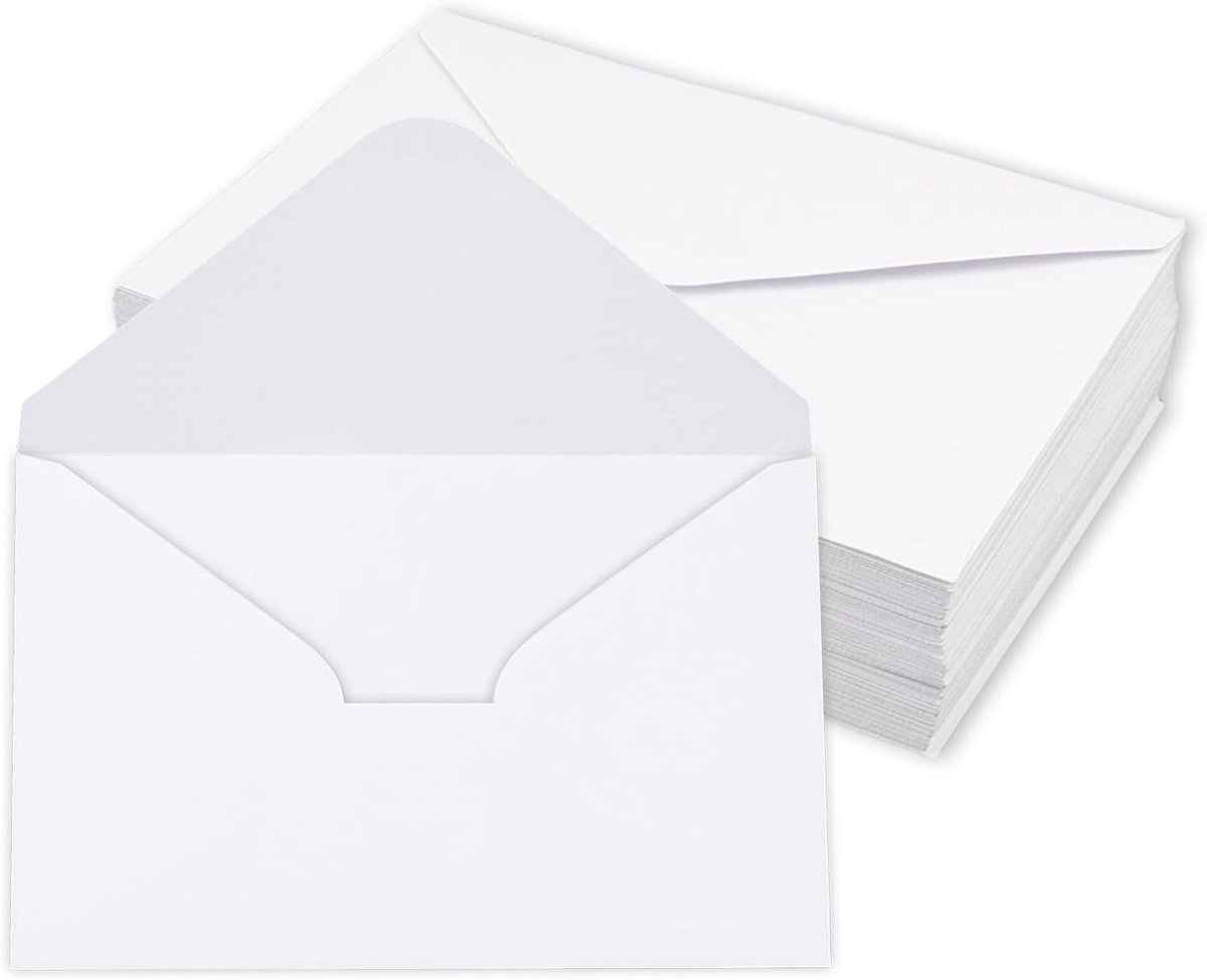 SnelShoppen - Enveloppen Set van 100 met Nat Plaksel 120 g/m² DIN B6 Enveloppen Papieren Enveloppen voor Wenskaarten, Bruiloftuitnodigingen, Verjaarda