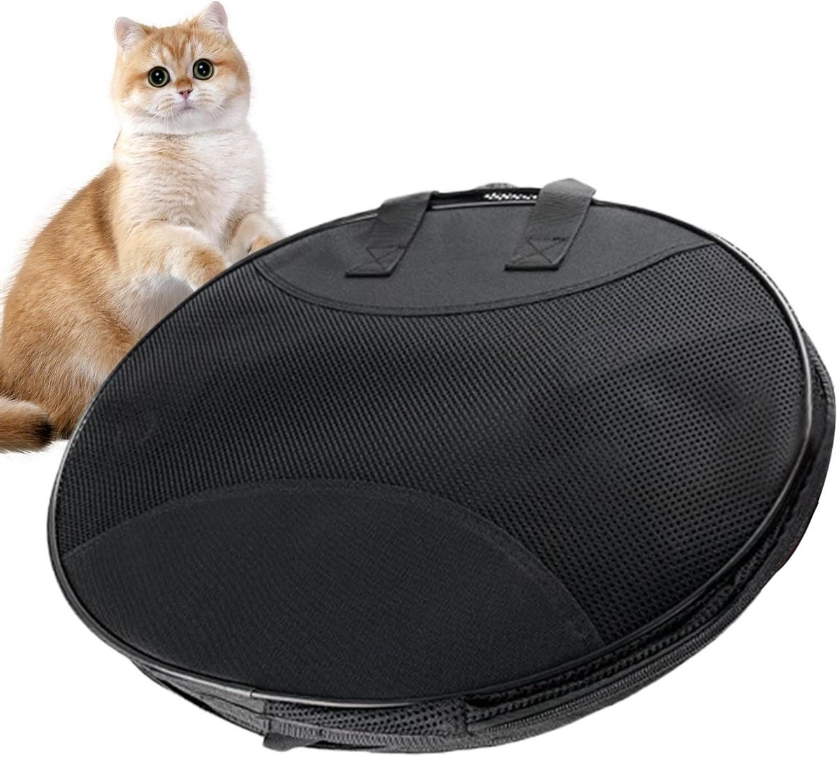 Draagbare Kattentas - Reistas Kat - Veilig Vervoer - Ademend Mesh - 40 cm - Zwart