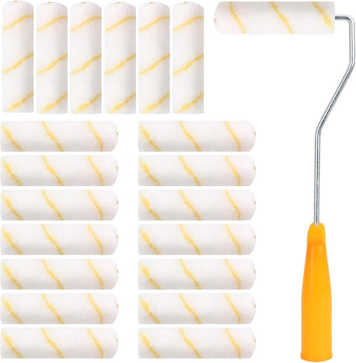 Pack of 20 Paint Rollers Small 6 Inch Universal Paint Roller Paint Roller for Wall Paints & Varnishes, Plastering and - ShopVlot