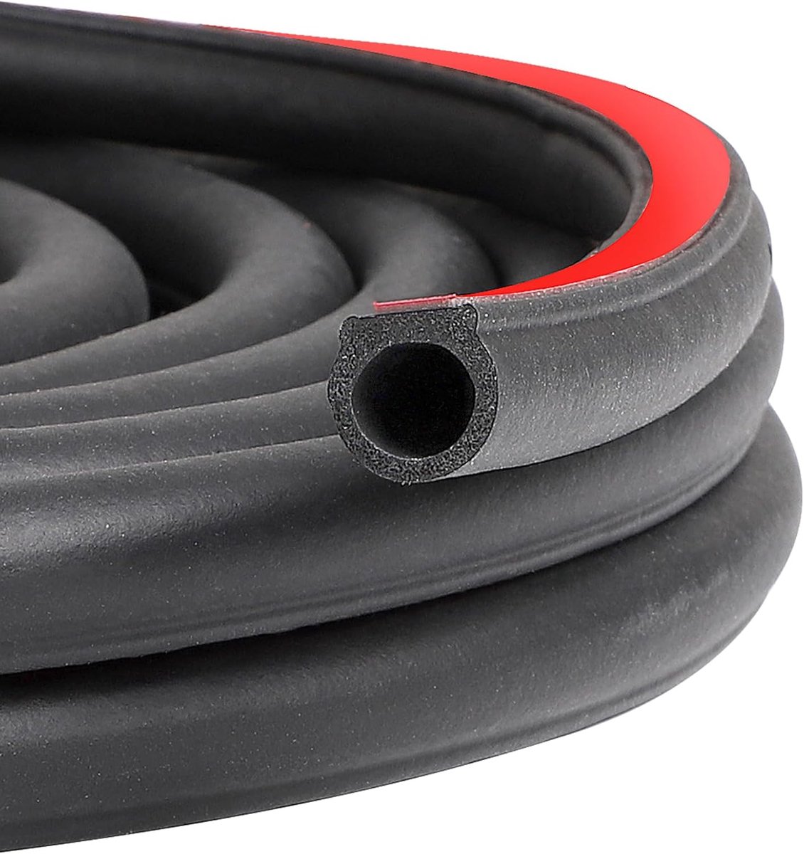 SnelShoppen - 12m Auto Deur Rubber D-Profiel, Zelfklevend Sealant, 14mm x 14mm, Geluidsisolatie voor Auto's, Caravans, Vans en SUV's
