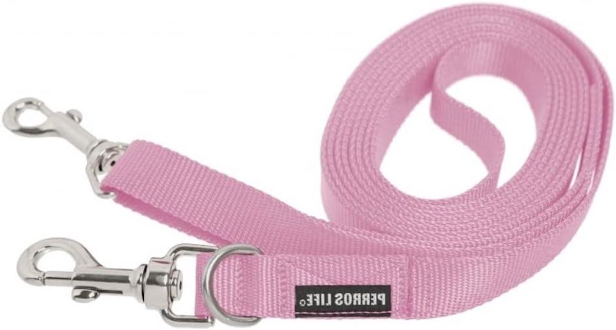 Hondenriem - Hondenlijn - Veilig Wandelen - Dubbele Karabijnhaak - 3 meter - Roze